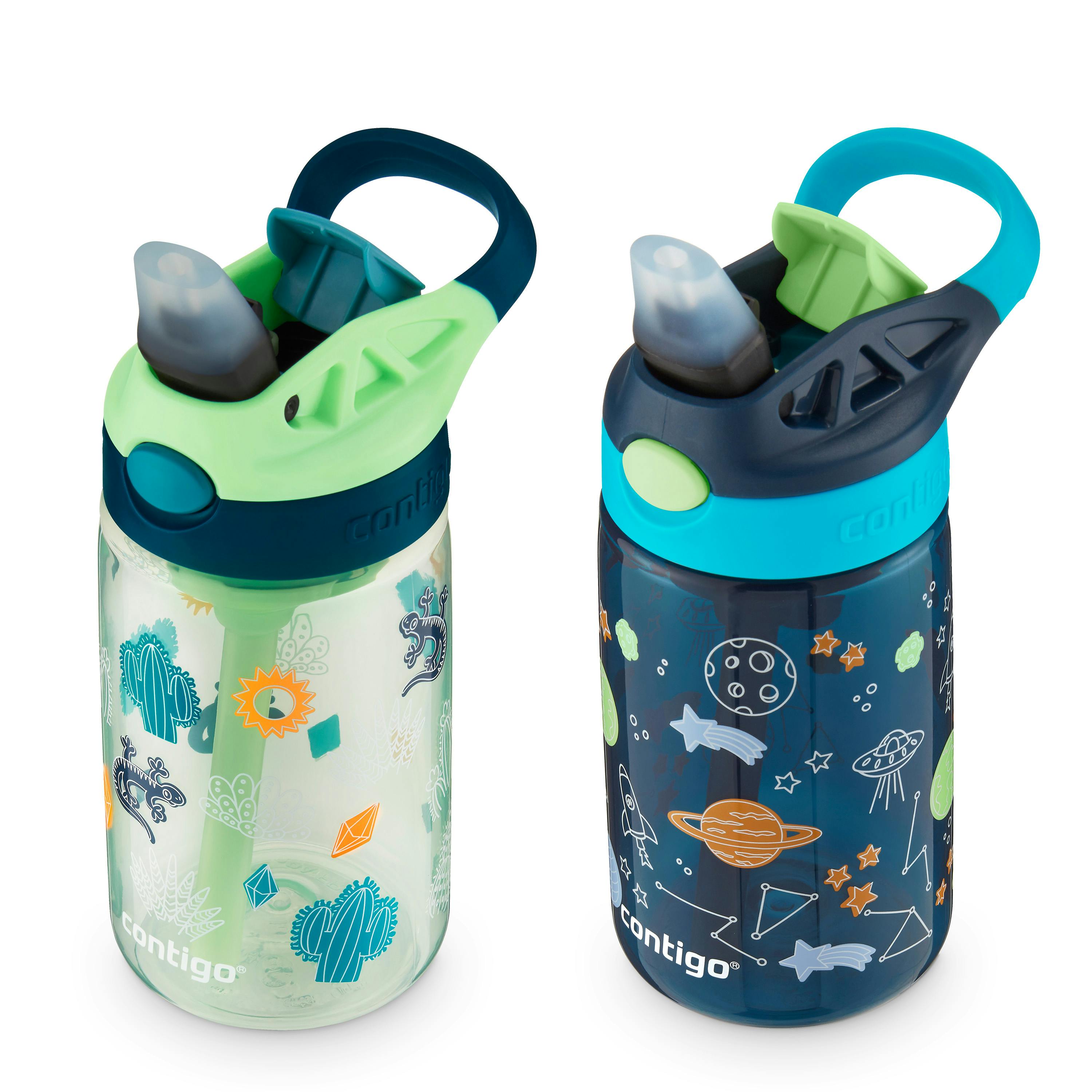 Contigo® Kids Water Bottle with Redesigned AUTOSPOUT® Straw, 14 oz, 2 pack